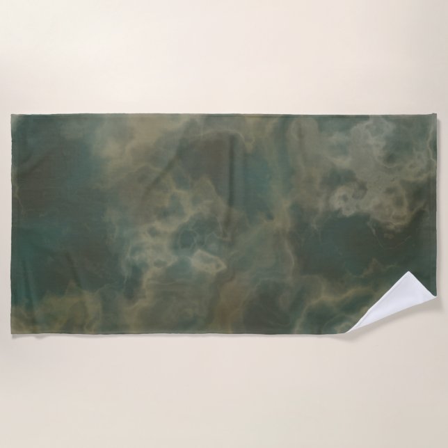 Green Marble  Beach Towel (Front)