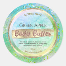 Green Marble Bronze Gold Body Butter Labels