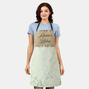 Green Marble Diamond Bling     Apron