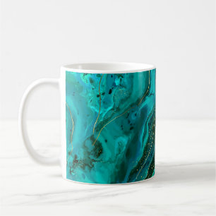 Green Marble & Gold: Luxurious Texture Coffee Mug