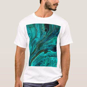 Green Marble & Gold: Luxurious Texture T-Shirt