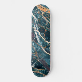 green marble, gold marble (marble art 1) skateboard