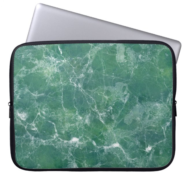 Green marble laptop sleeve (Front)
