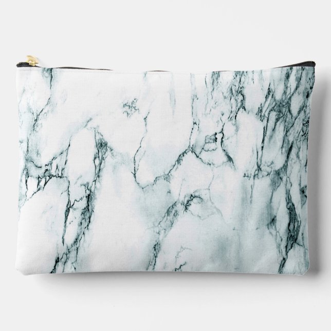 Green Marble Look Accessory Pouch (Front)