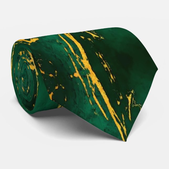 Green Marble  Neck Tie (Rolled)