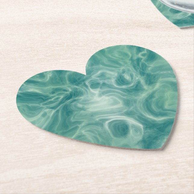 Green Marble   Paper Coaster (Angled)