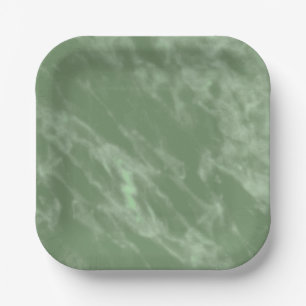 Green Marble Paper Plate