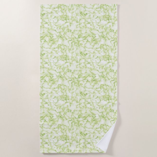 Green Marble Pattern Beach Towel (Front)