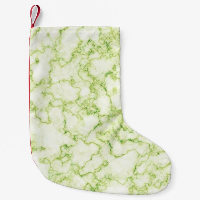 Green Marble Pattern Small Christmas Stocking (Front)