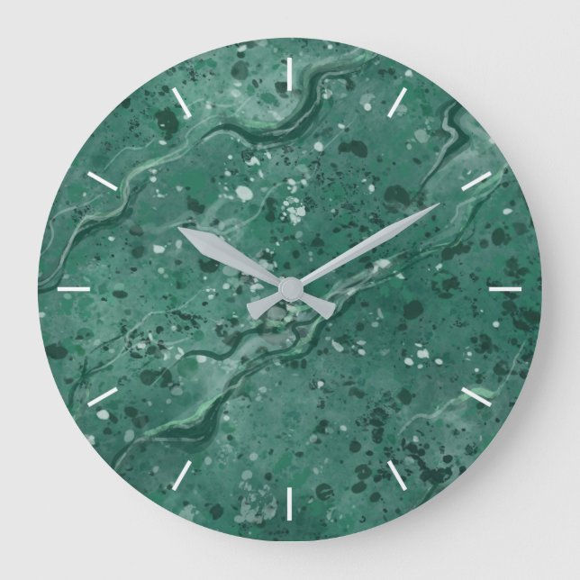 Green Marble Pattern Wall Clock (Front)