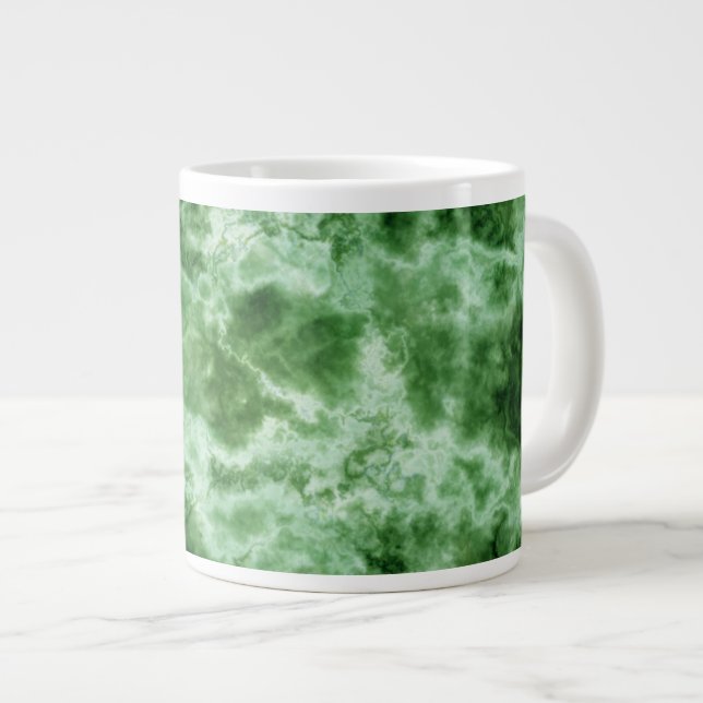 Green Marble Texture Large Coffee Mug (Front Right)