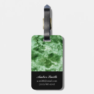 Green Marble Texture Luggage Tag