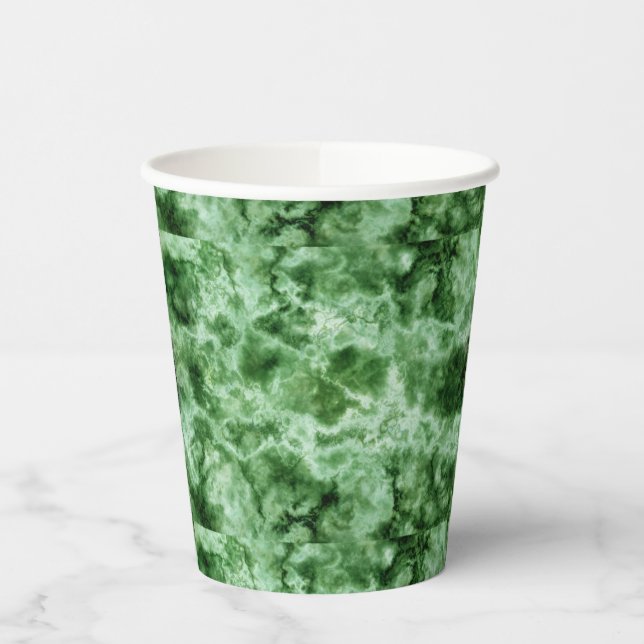 Green Marble Texture Paper Cups (Left)