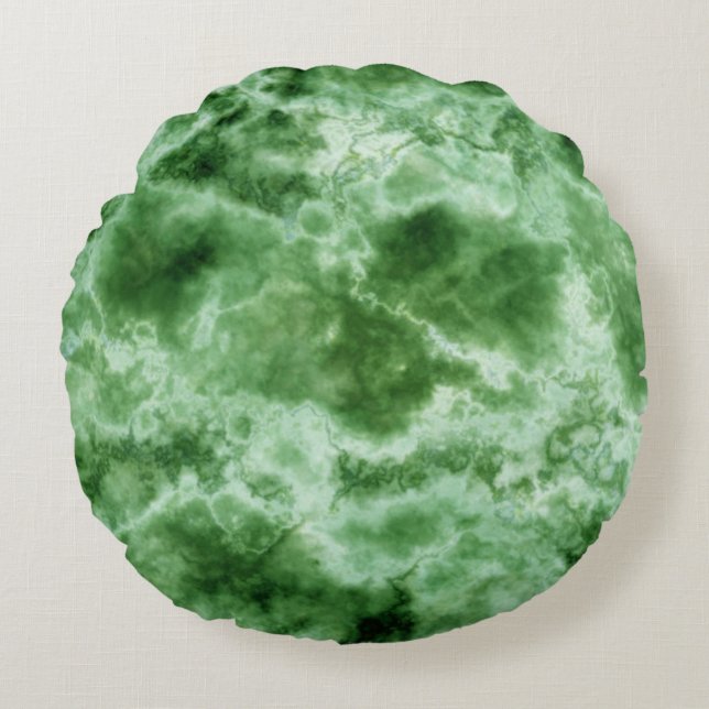 Green Marble Texture Round Cushion (Front)
