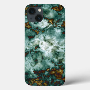 Green Marble Texture With Veins iPhone 13 Case