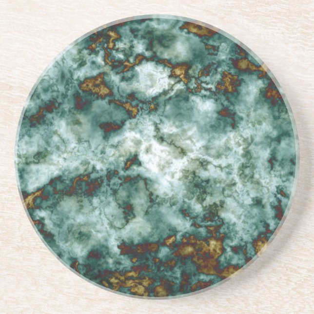 Green Marble Texture With Veins Coaster (Front)