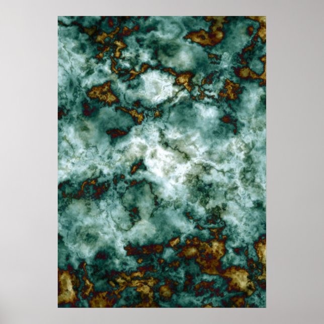 Green Marble Texture With Veins Poster (Front)