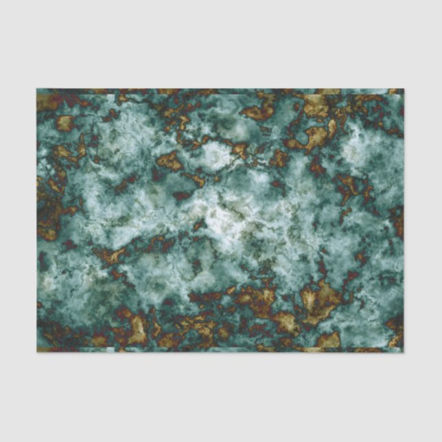 Green Marble Texture With Veins Tissue Paper (Front)