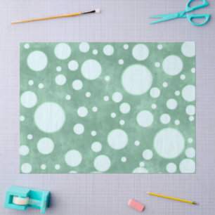 Green Marble White Polka Dots Pattern Decoupage Tissue Paper