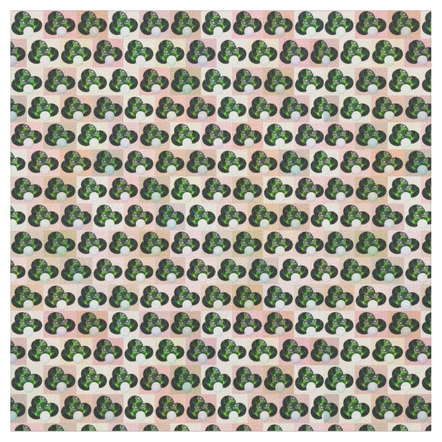 Green Marbled Lawn Bowls Pattern, Fabric (Close Up)