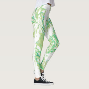 Green Marbled Swirl Leggings