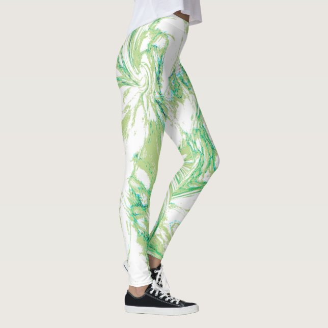 Green Marbled Swirl Leggings (Right)