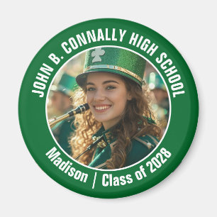 Green Marching Band Photo High School Spirit Magnet