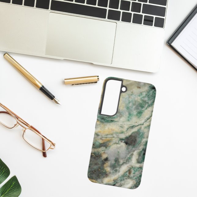 Green Mariposite Mineral Stone Pattern Samsung Galaxy S22 Case (In Situ)