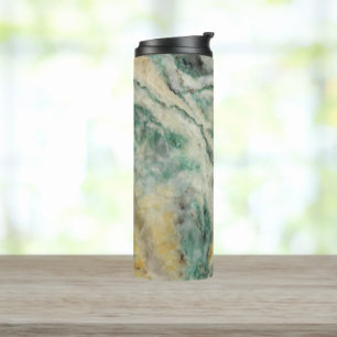 Green Mariposite Mineral Stone Pattern Thermal Tumbler