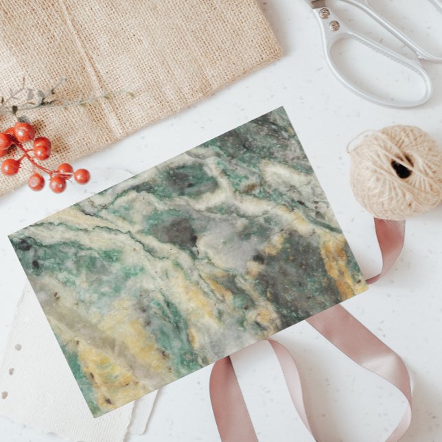 Green Mariposite Mineral Stone Pattern Tissue Paper (In Situ)