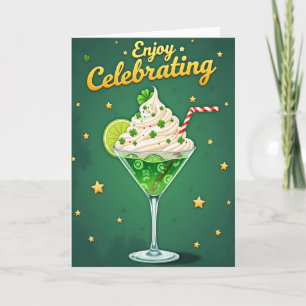 Green Martini Celebration Card