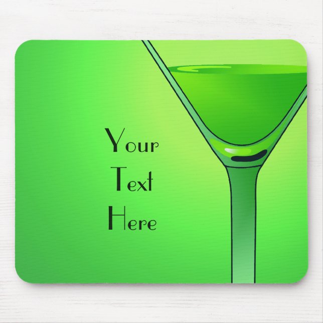 Green Martini Cocktail Mousepad (Front)