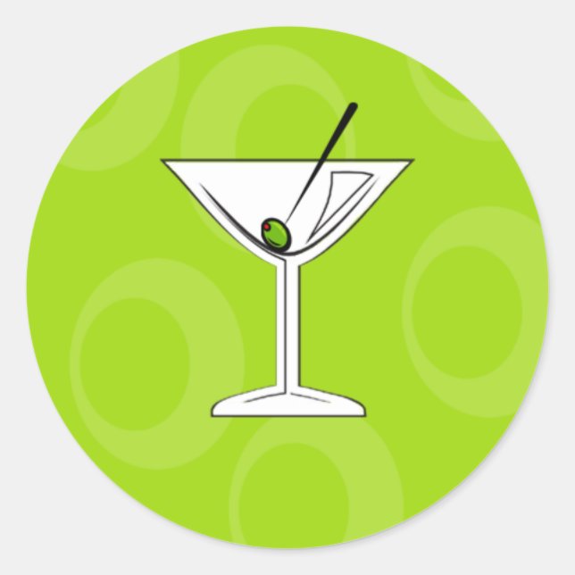 Green Martini Stickers (Front)