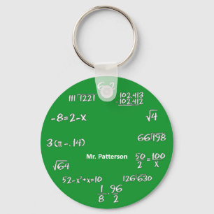 Green Math Equations Custom Key Ring