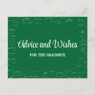 Green Math Graduation Party Advice for Graduate Enclosure Card
