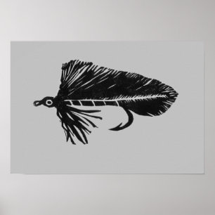 Green Matuka streamer, fly fishing, fly tying art  Poster