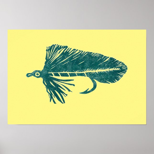 Green Matuka streamer, fly fishing, fly tying art Poster (Front)