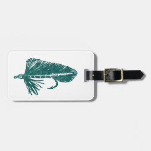 Green Matuka streamer, fly tying, fly fishing art Luggage Tag