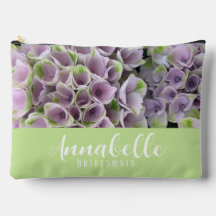 Green & Mauve Hydrangea Floral Accessory Pouch