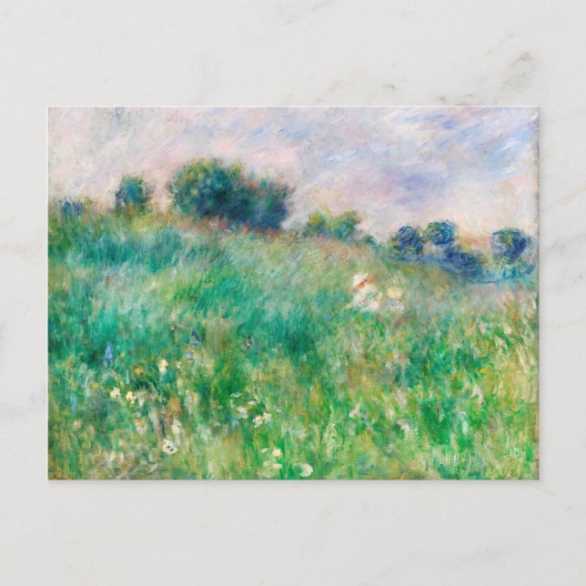 Green Meadow by Renoir Impressionist Painting Postcard (Front)