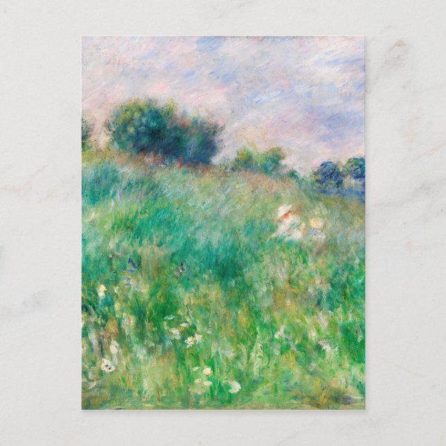 Green Meadow by Renoir Impressionist Painting Postcard (Front)