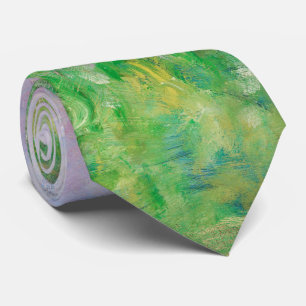 Green Meadow by Renoir Impressionist Painting Tie