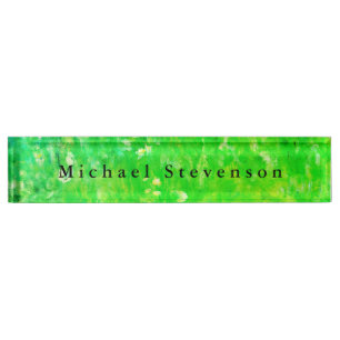 Green Meadow Modern Design Unique Personal Nameplate