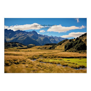 Green Meadow Mountain/AI generated, Poster