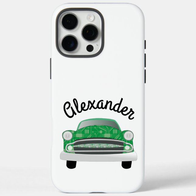 Green Mean Retro Car Boy's Birthday Case-Mate iPhone Case (Back)