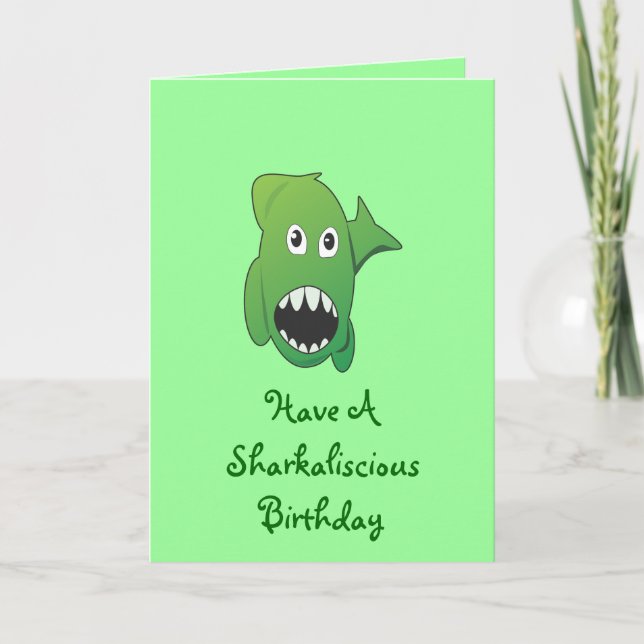 Green Mean Shark Card (Front)