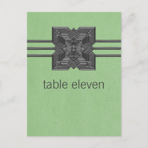 Green Medallion Border Table Postcard