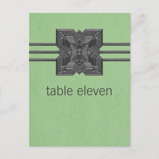 Green Medallion Border Table Postcard (Front)