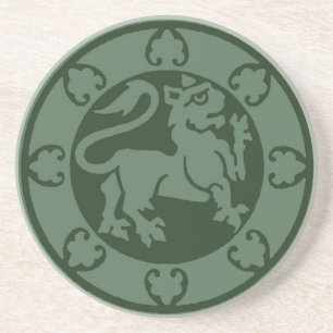 Green Mediaeval Lion Sandstone Coaster
