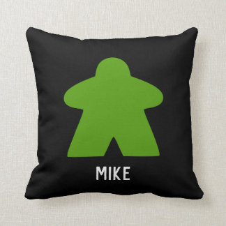 Green Meeple Pillow | Custom Text | One/Pattern